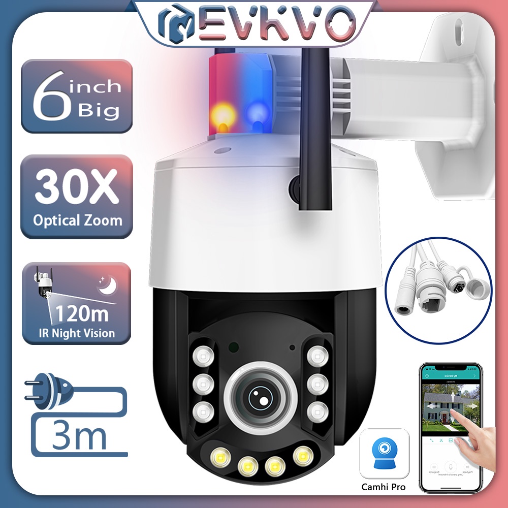 EVKVO 4K 8MP CCTV Wireless 30x Optical Zoom Outdoor Waterproof Preset ...