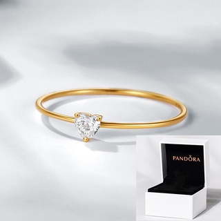 Pandora Ring With Box Promise Ring 14K Gold Wedding Engagement Ring Heart Cubic Zirconia Diamond Ring Woman Ring