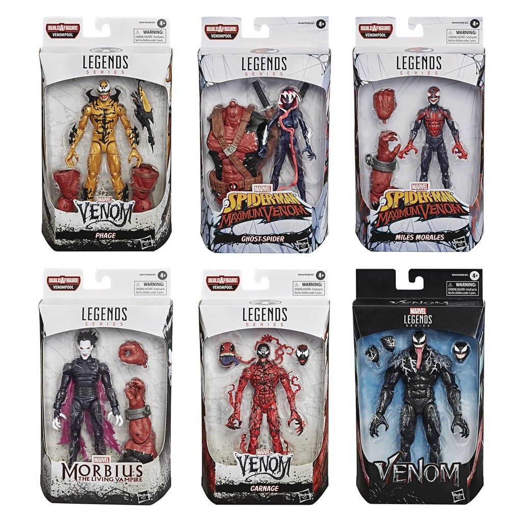 Venom Marvel Legends (Venompool) Carnage, Phage, Ghost Spider, Miles ...