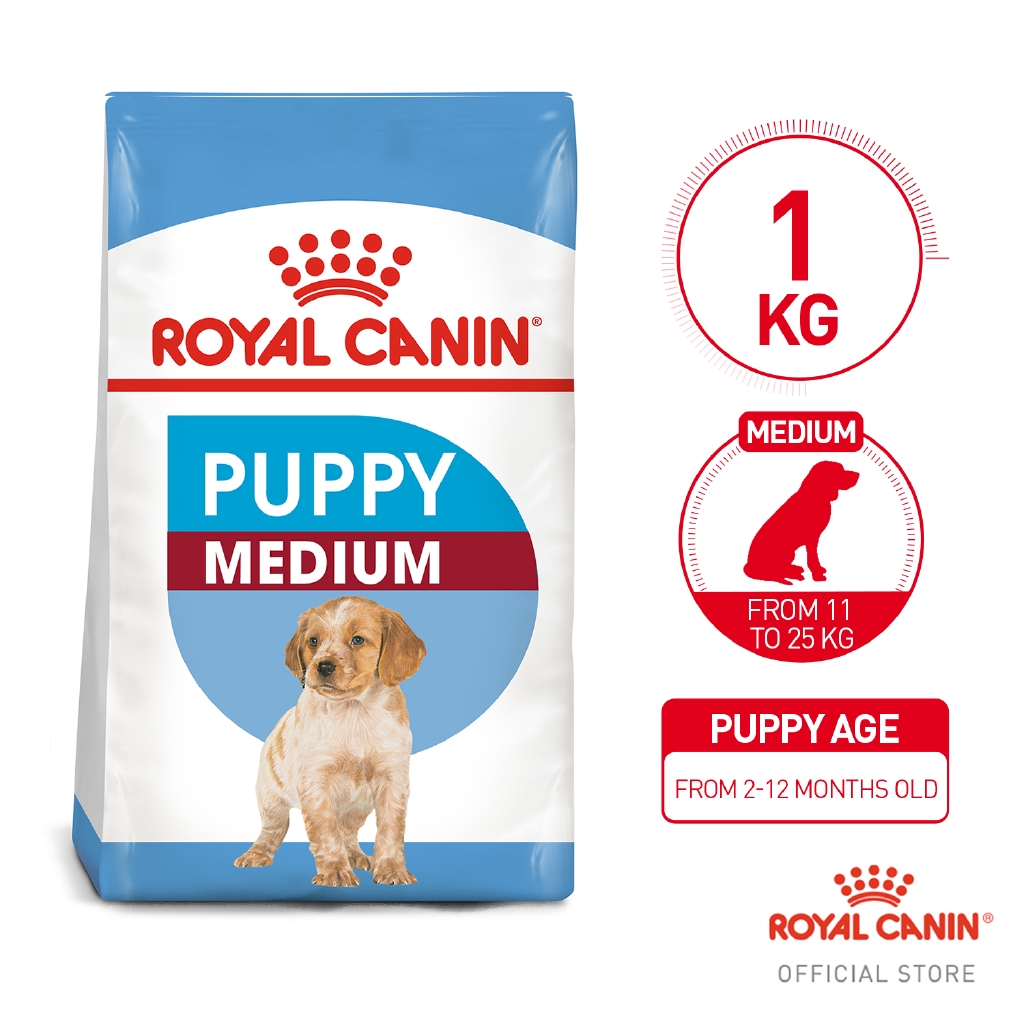 Royal Canin Medium Puppy Dry Dog Food (1kg) Size Health Nutrition