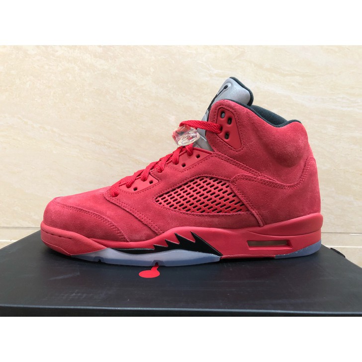 nike air jordan 5 red suede