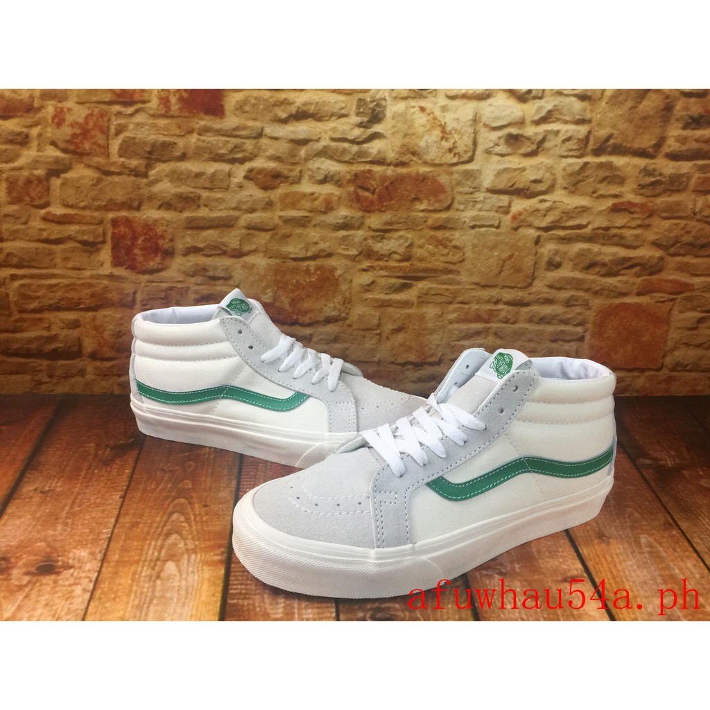 gray and green vans