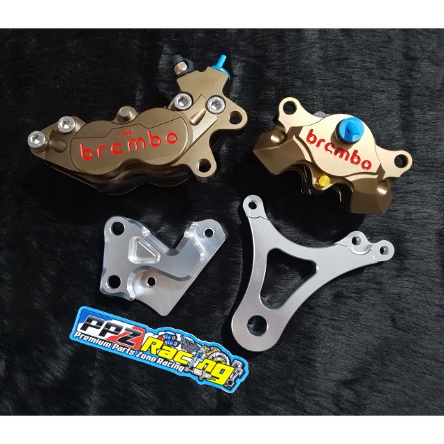 BRAKE CALIPER SET 4PISTON FRONT & 2PISTON REAR W/ 220MM BRACKET