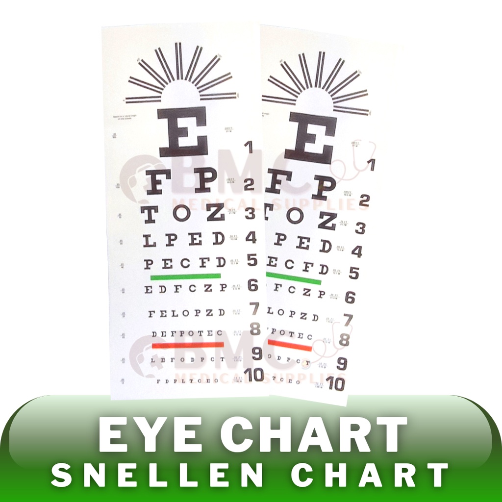 Snellen Eye Chart / Distance Visual Chart  Wall Type Eye Chart (BIG 