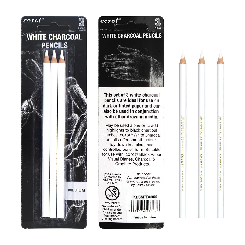 Corot 3pcs White Charcoal Pencils For Sketch Carbon Pens Sketch Tools Art Tools Shopee Philippines