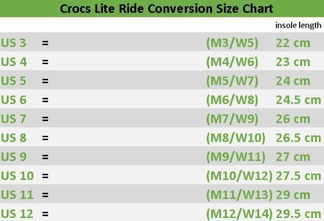 crocs conversion chart