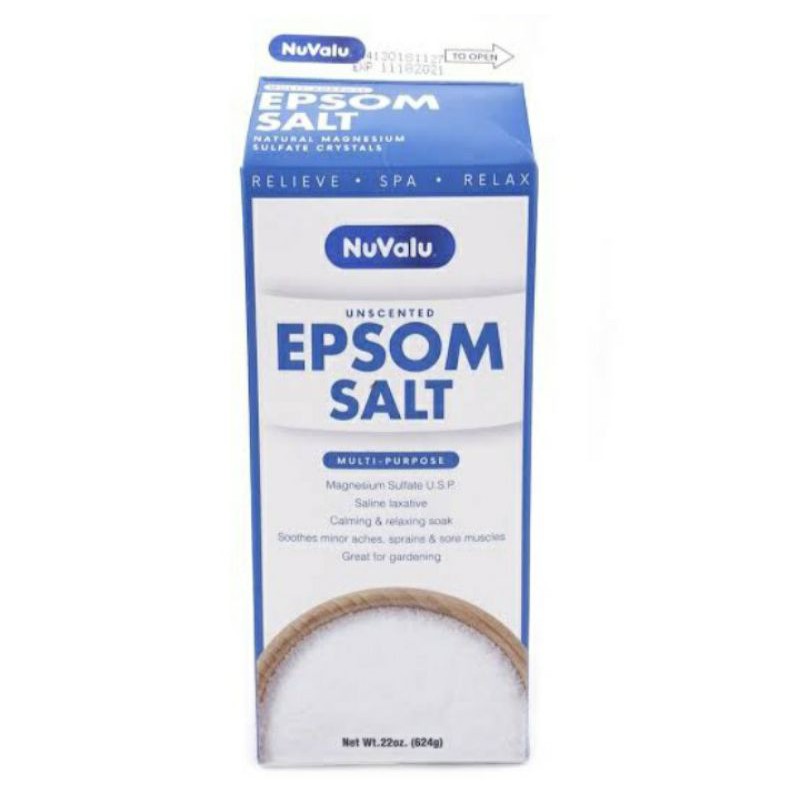 Nuvalu Epsom Salt Magnesium Sulfate Unscented Saline Laxative 624g 454g