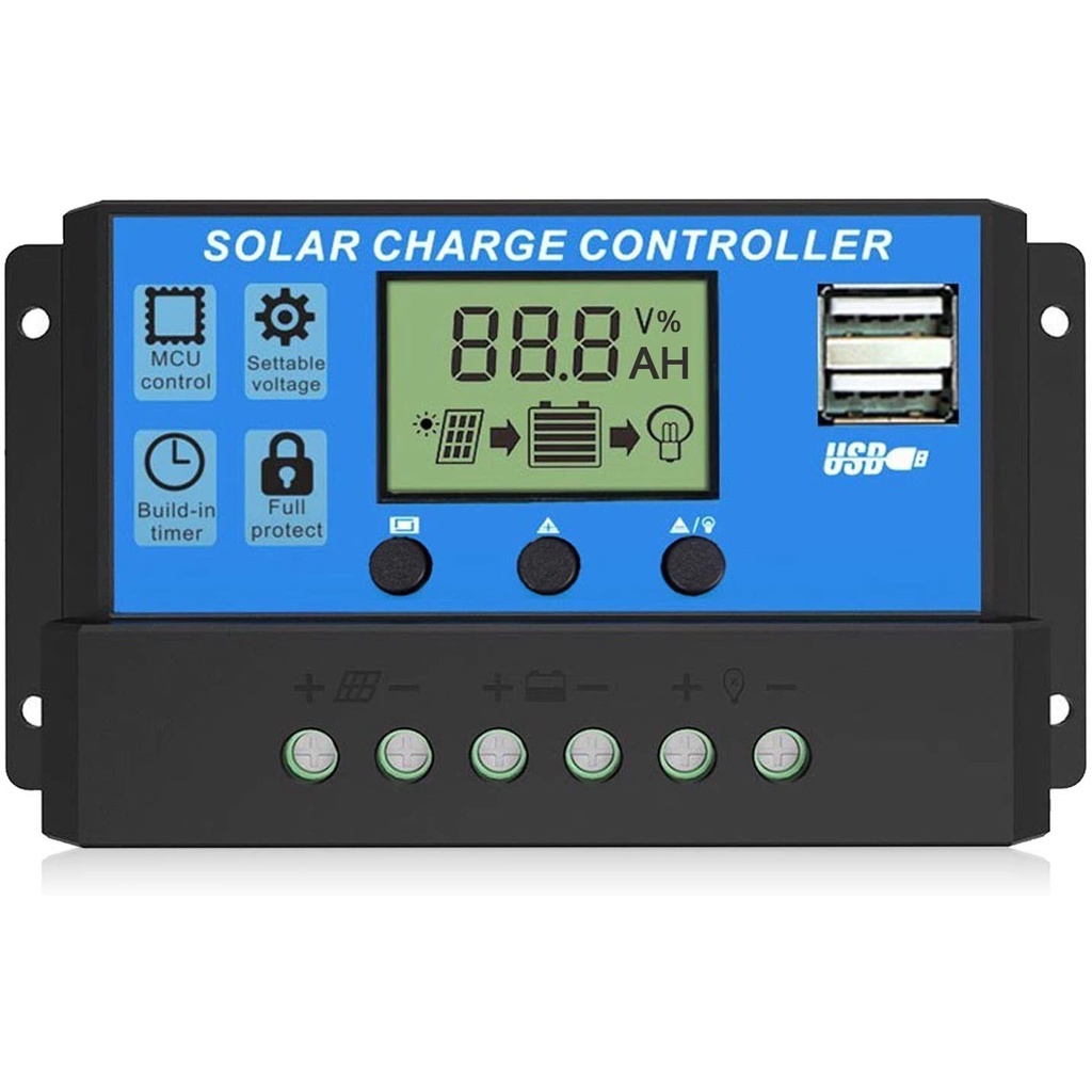 10A/20A/30A 12V/24V Solar Panel Regulator Charge Controller With LCD ...