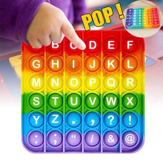 #pop it# Push Pops Bubble Toy Rainbow Letter Board Game Thinking Training Puzzle Interesting Toy For Kids Audlt Party Game