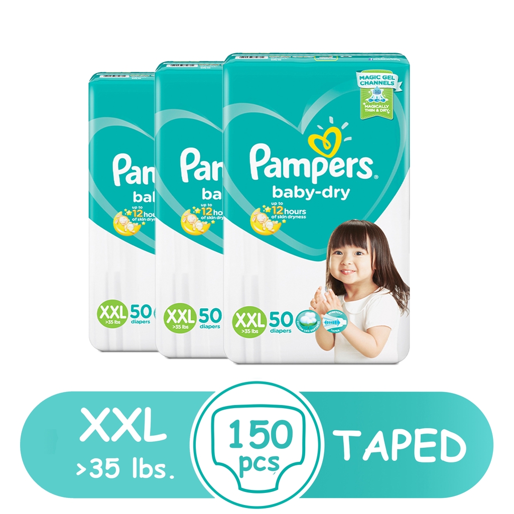 Pampers Baby Dry Taped Diapers XXL 50s x 3 packs Shopee Philippines