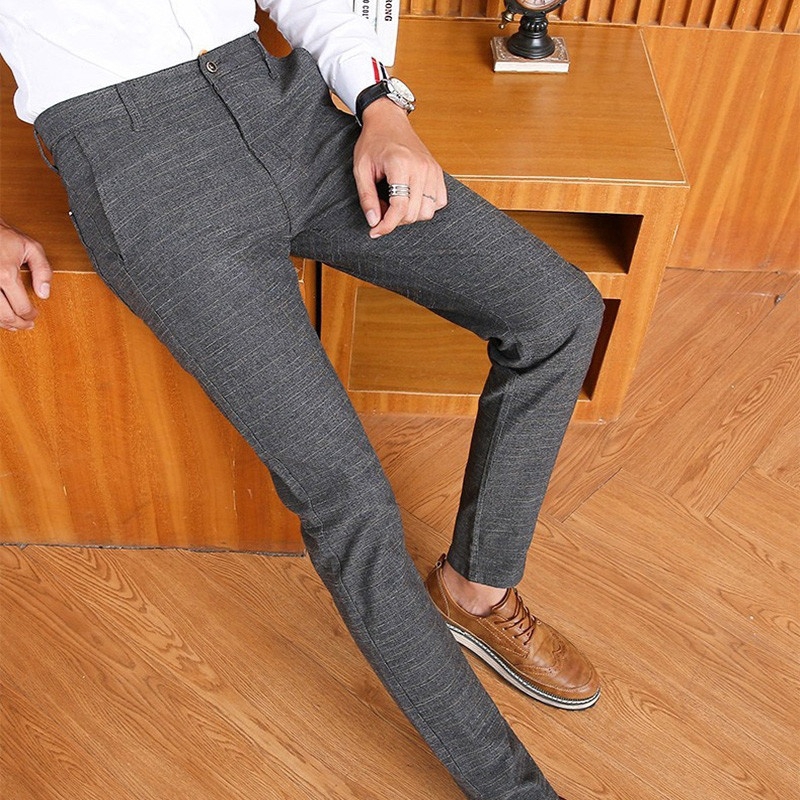 mens casual skinny trousers