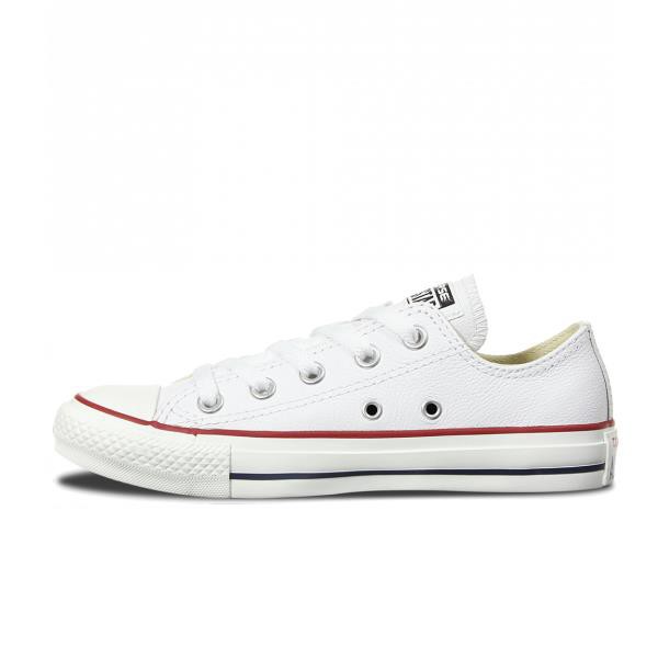 all white leather low top converse