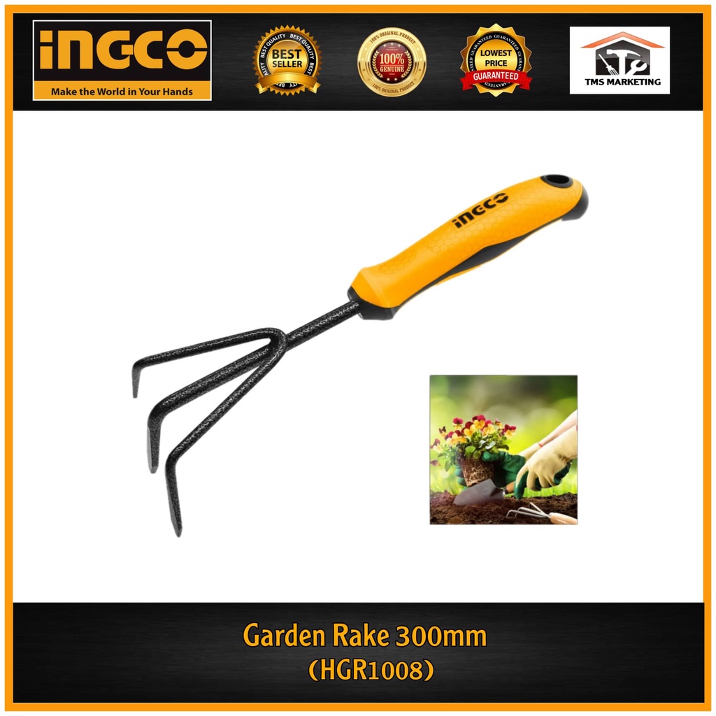 INGCO Garden Rake 300mm HGR1008 | Shopee Philippines