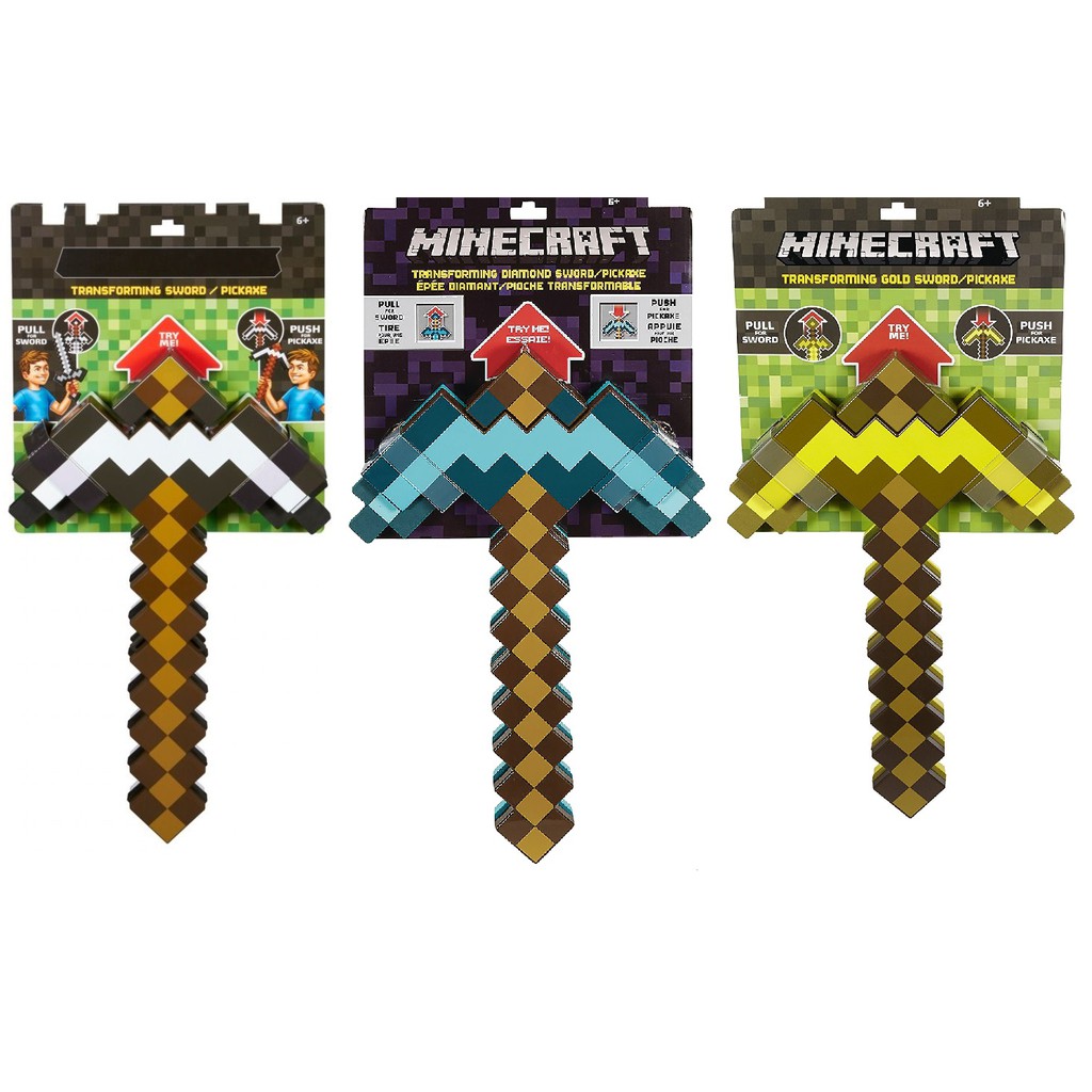 Minecraft Sword And Pick Axe 2 In 1 Toy With Sounbd And Led Light Stone Diamond Gold Shopee Philippines