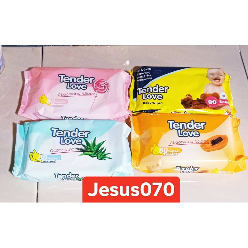 Tender Love CLEANSING WIPES 80'S and BABY WIPES for DAILY USE AND