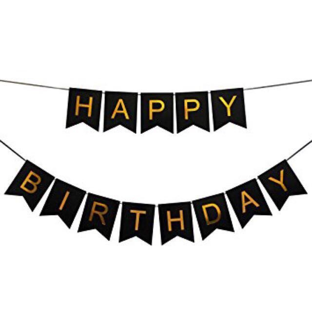 Happy Birthday Banner Gold And Black Cod! Happy Birthday Banner Balloon Set (Black & Gold) | Shopee Philippines