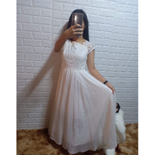 civil wedding white dress