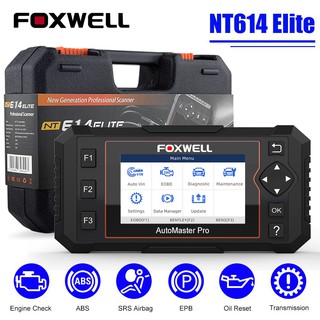 FOXWELL NT614 Elite OBDII Car Diagnostic Tool Transmission Engine ABS Airbag EPB Tool with Service Light Reset NT614 Enhanced 2019 Version 