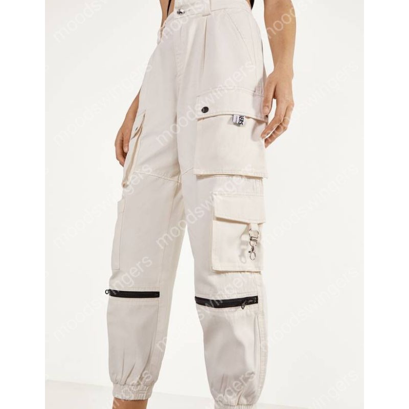 all white cargo pants