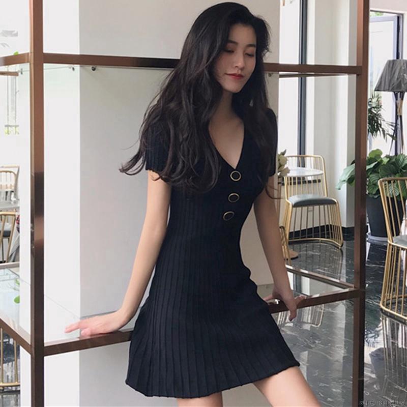 v neck dress shopee