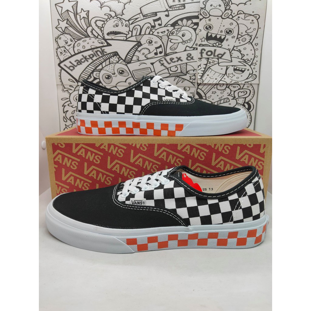vans orange checkered