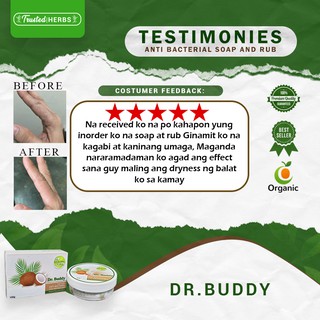 Set A of Dr.Buddy Anti-Bacterial | 1Soap + 1 Rub | Coconut Soap | 100g | Acne | Skin Problem | #7