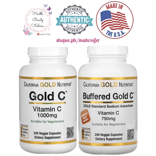 California Gold Nutrition, Gold C 1000mg. /Buffered Gold C Vitamin C ...