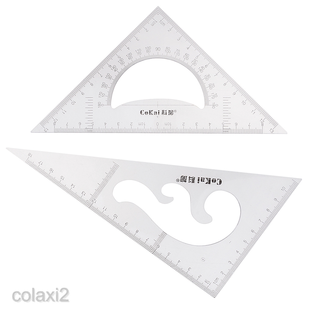 Colaxi2 2pcs 30 60 45 90 Degree Geometry Triangle Ruler Drawing Drafting Tools Set Shopee Philippines