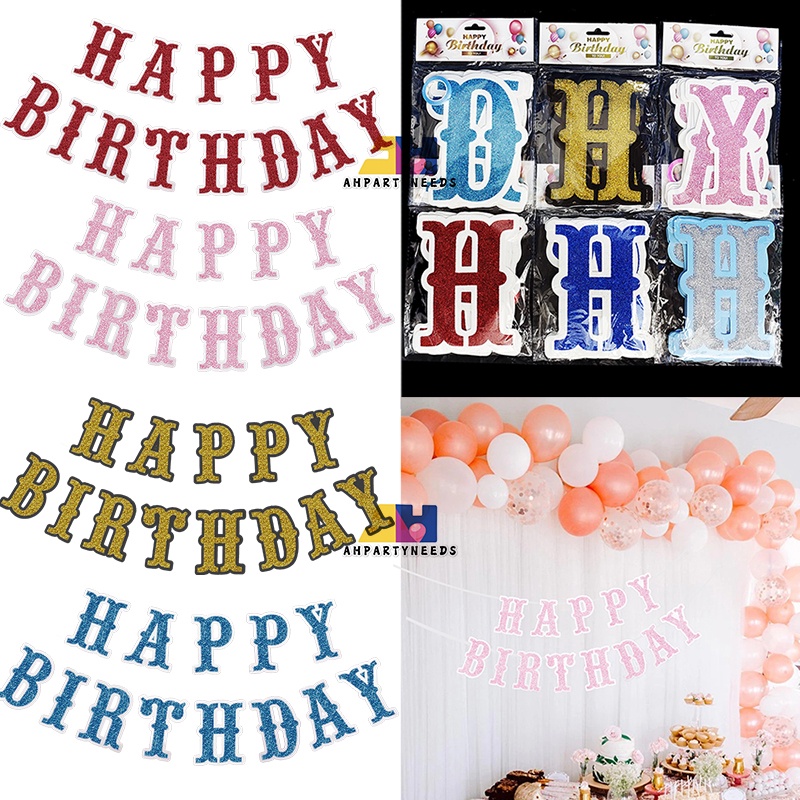 Happy Birthday Banner Glitter Letter Banner Backdrops Birthday Party