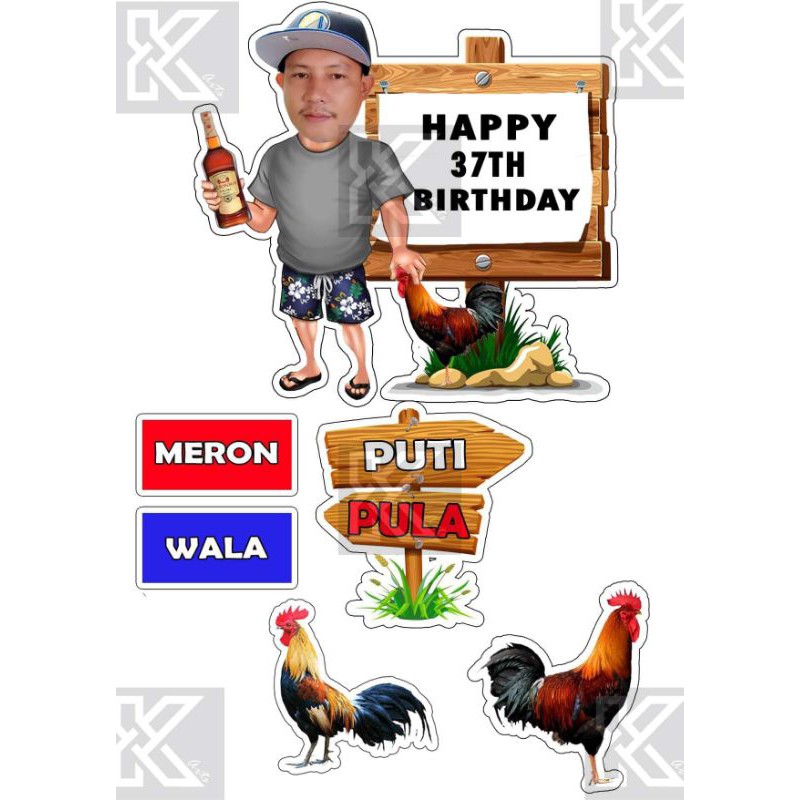 Sabong Manok Na Pula Cake Topper Shopee Philippines