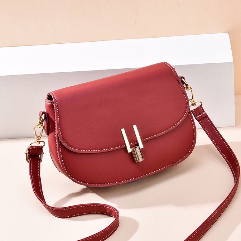 leather Mini bag Korean bag Shoulder Bag flag messier sling bags Cross