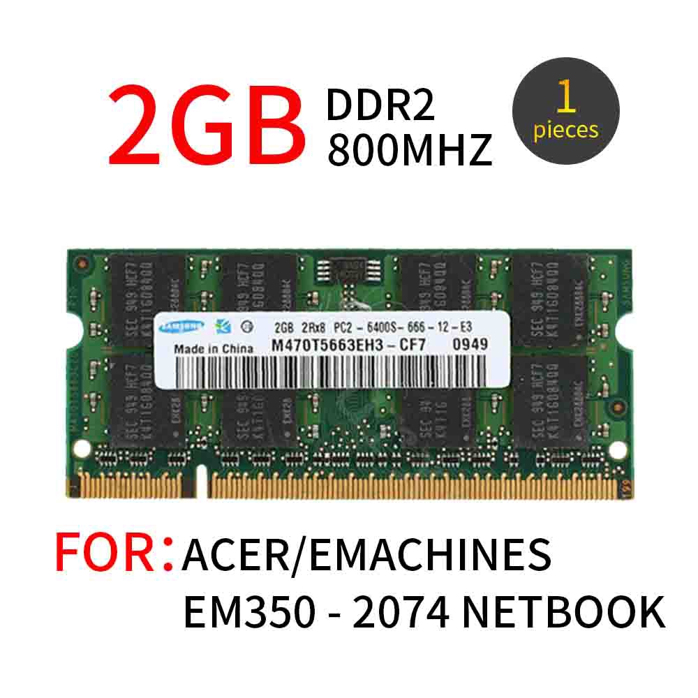 2gb SODIMM eMachines em250-1162 em350-2074 eme627-5279 RAM Memory 