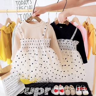 2020 New Girl Fluffy Gauze Skirt & Autumn Baby Dress Long-Sleeved Princess 0-3 Years Old Girls Fake Two-Piece Fashionable Can #1