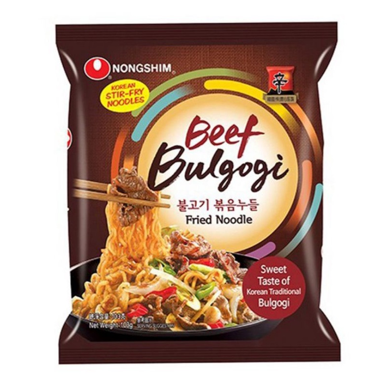 Nongshim Beef Bulgogi Korean Stirfry Noodle Pouch 103g/Bowl 101g