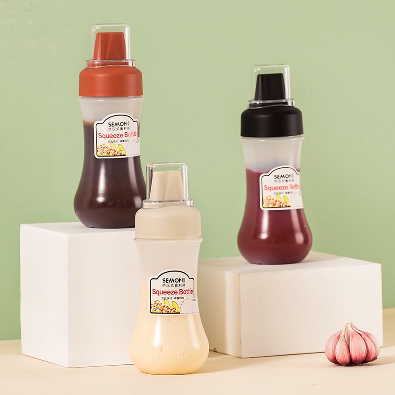 Squeeze Sauce Bottle Condiment Squeeze Bottle with Scale 5 Hole Sauce Squeeze Bottle Kitchen