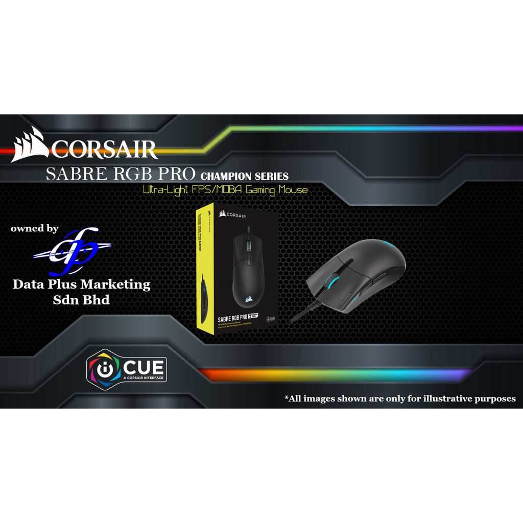 CORSAIR SABRE RGB PRO CHAMPION SERIES Ultra-Light FPS/MOBA Gaming Mouse ...