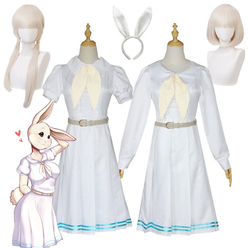 Anime Beastars Haru Cosplay Costume White Dress White Rabbit Cute Dress ...