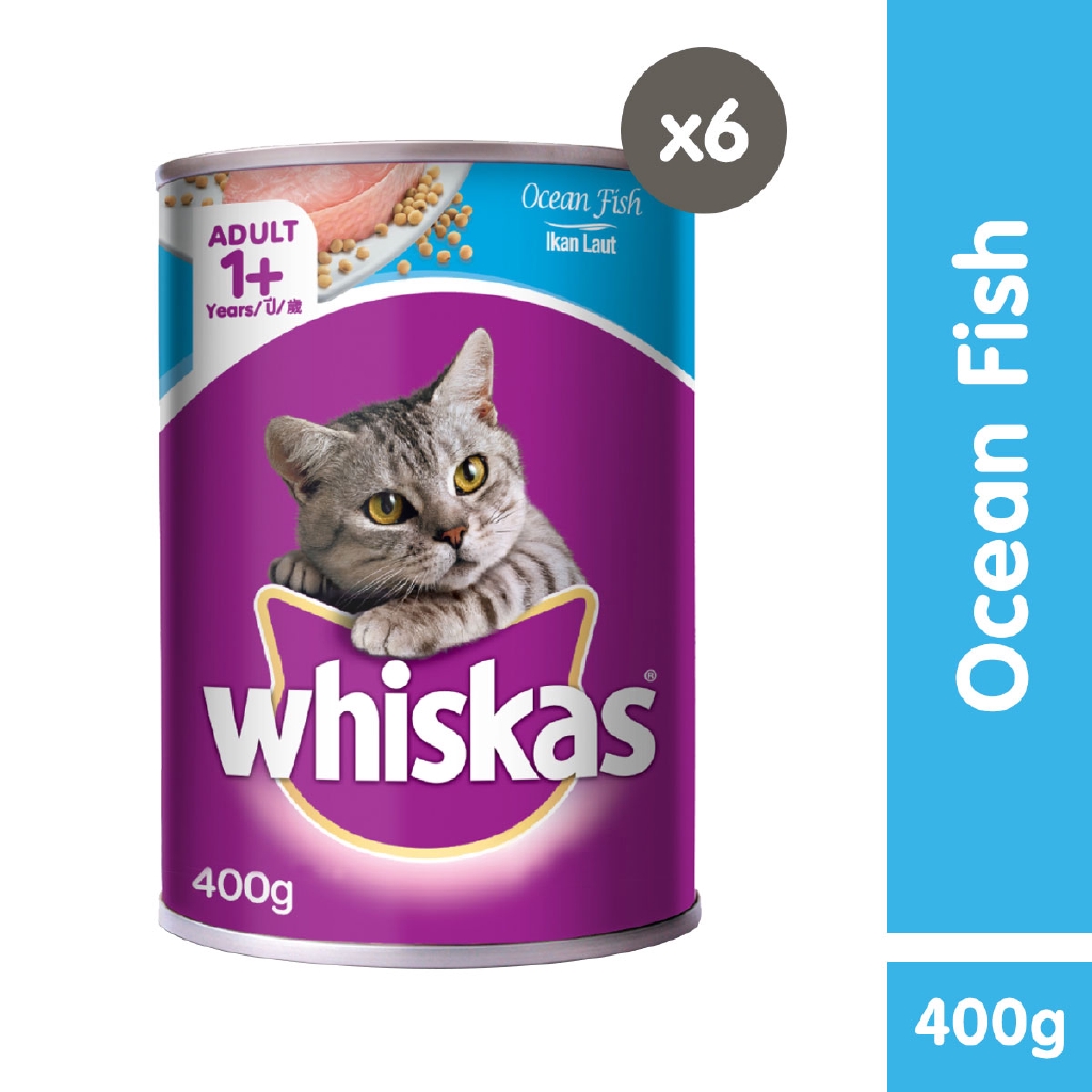 WHISKAS Wet Cat Food Canned Cat Food in Ocean Fish Flavor (6Pack