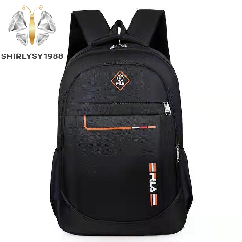 Shirly All Black Poly Canvas Large Backpack School Bag Shopee Philippines