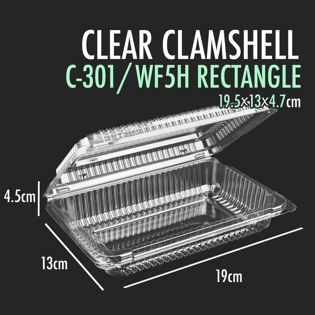 [10pcs] C301 C301 WF168 Disposable Clear Clamshell Food Container