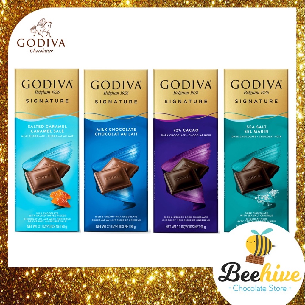 Godiva Premium Signature Chocolate Bar 90g (Assorted Flavours) | Shopee ...