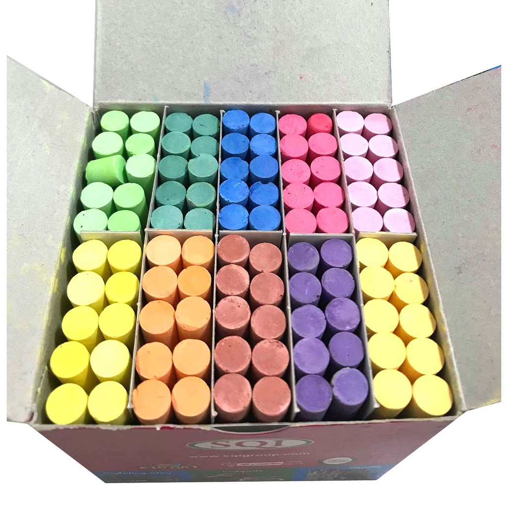 100pcs Assorted Colors White Yellow Hi Chalk Dustless NonToxic