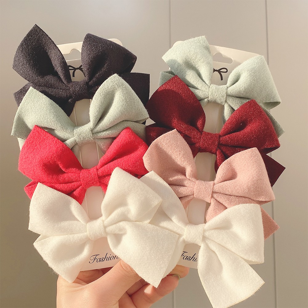 4Pcs / Set Grosgrain Ribbon Hair Bows Clips With Solid Cotton Hair  Accessories for Cute Girls | Shopee Philippines