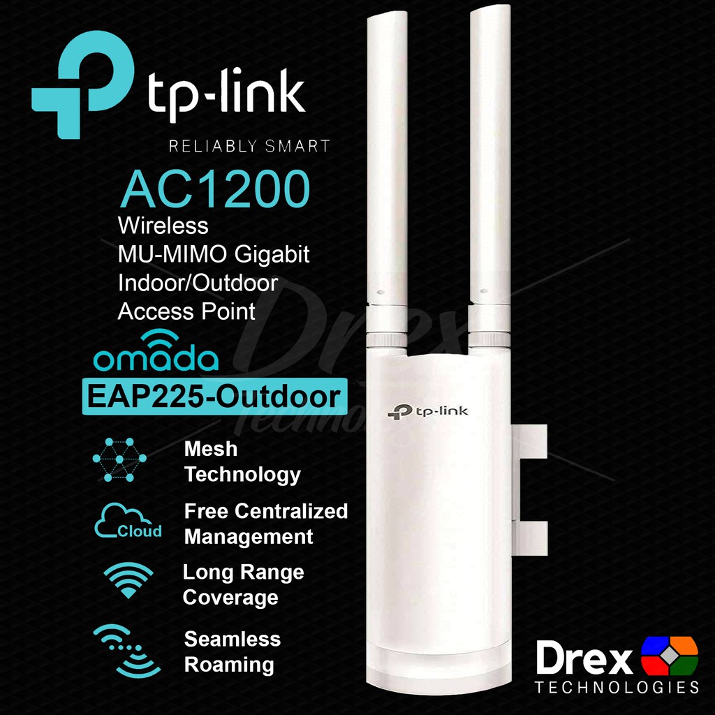 TPLINK EAP225 Outdoor AC1200 Wireless Mu Mimo Gigabit Indoor/Outdoor Access Point Shopee