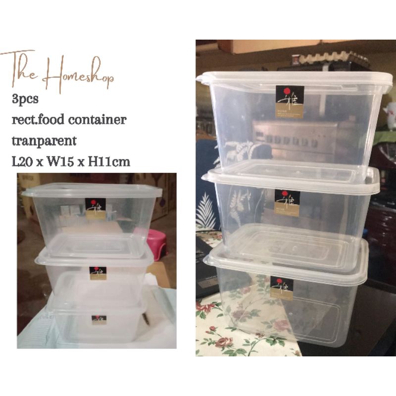 3pcs Clear RECT FOOD KEEPER/FOOD CONTAINER-216