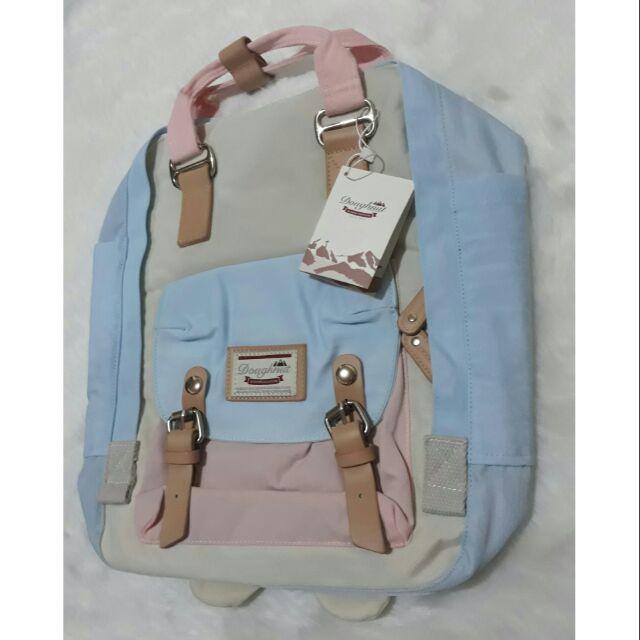 baby blue pink backpack