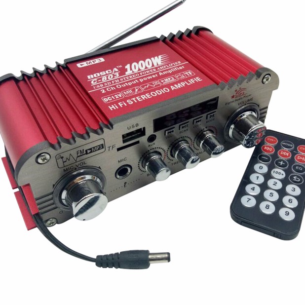 Bosca 1000W Bluetooth 2 Channel Output Power Amplifier USBSD/FM Stereo