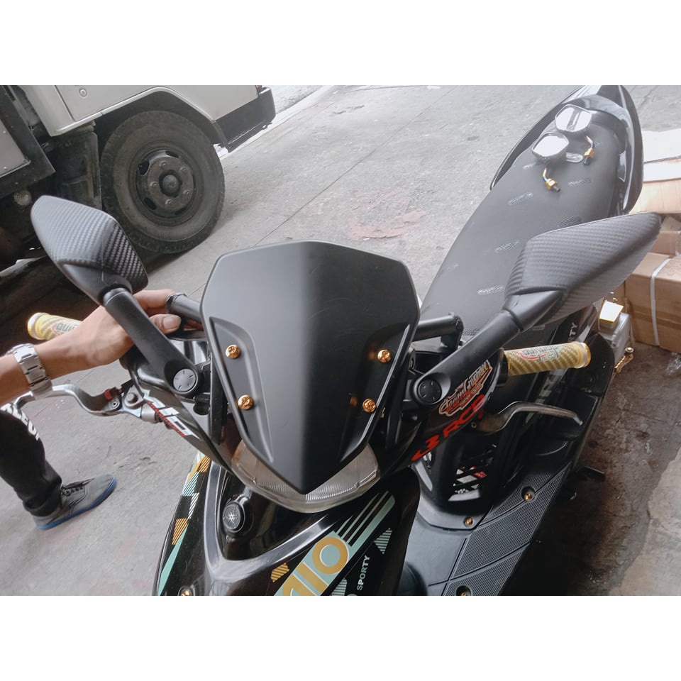 SET SIDE MIRROR with BRACKET and VISOR FOR MIO SPORTY/SOULTY/M3/MIO