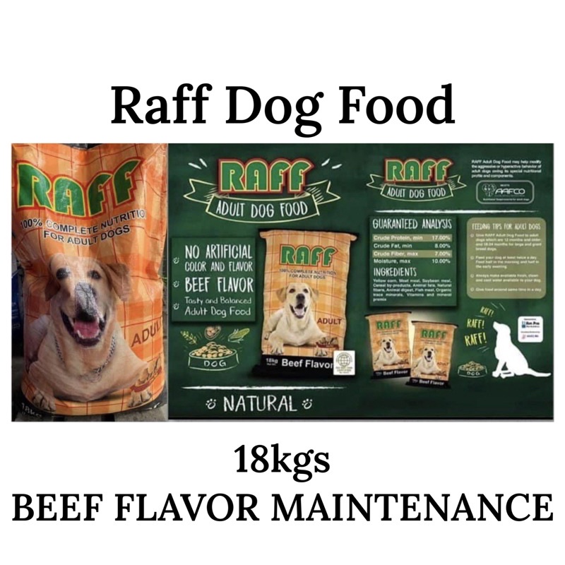 RAFF ADULT DOG FOOD BEEF FLAVOR 18KGS PER BAGS Shopee Philippines