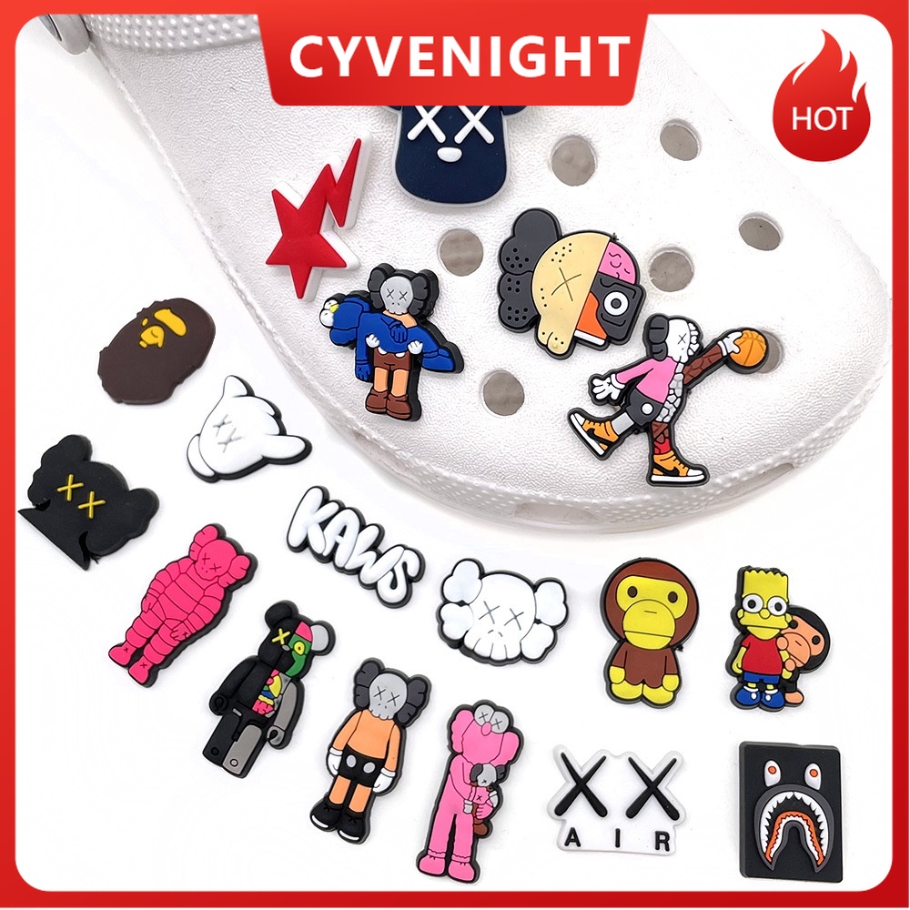 CYStore New Cartoon Trend Classic KWAS Graffiti Series Jibbitz PVC